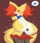  anthro big_breasts blush breasts chest_tuft delphox eyewear featureless_breasts female fur glasses huge_breasts inner_ear_fluff jcdr mammal nintendo pok&eacute;mon pose red_eyes solo tuft video_games voluptuous 