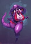  2016 anthro anthrofied arbok areola atryl big_breasts breasts clothed clothing fangs female forked_tongue hi_res huge_breasts huge_thighs long_tongue looking_at_viewer nintendo nipples open_mouth patreon pok&eacute;mon pok&eacute;morph slit_pupils solo tongue tongue_out video_games voluptuous wide_hips 