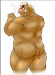  anthro big_butt boar butt exe_exem looking_at_viewer male mammal mooning muscular nude porcine rear_view simple_background solo white_background 