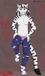  alexander_valentine_(character) blue_eyes bulge chest_floof discarded_clothing graffiti hybrid male mushbun_(artist) siberian_liger 