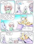  2016 aftertale age_difference ambiguous_gender asgore_dreemurr asriel_dreemurr boss_monster caprine chara_(undertale) comic cup dialogue english_text female food glass goat human loverofpiggies male mammal pie plate size_difference text toriel undertale video_games young 
