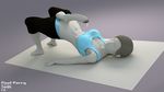  3d_(artwork) balls breasts clothing cum dickgirl digital_media_(artwork) grin hair intersex looking_at_viewer penis pixel-perry pose wii_fit wii_fit_trainer 