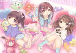  all_fours animal_slippers ass bad_id bad_pixiv_id bed blue_panties braid brown_eyes brown_hair cellphone child clothes_writing hair_ornament hairclip heart heart_panties heart_print hood hug jacket kneehighs knees_together_feet_apart konayama_kata legs_up long_hair looking_back lying multiple_girls no_pants on_back on_stomach open_mouth original panties paw_shoes phone pillow pink_panties plaid plaid_panties polka_dot polka_dot_legwear polka_dot_panties ponytail print_panties purple_eyes ribbon shirt shoes side_ponytail slippers smile socks striped striped_legwear stuffed_toy sweater thighhighs twin_braids twintails underwear vertical-striped_legwear vertical_stripes yellow_panties 