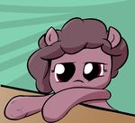  2016 ambiguous_gender bored bread-pone earth_pony equine fan_character feral green_background hair hi_res horse leaning mammal my_little_pony pony purple_eyes purple_hair simple_background solo wenni 