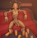  &lt;3 alcohol balls battle_droid beverage blush can chokodonkey dialogue droid hi_res machine male not_furry penis robot sitting solo star_wars talking_to_viewer 