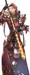 armor bad_id bad_pixiv_id fire granblue_fantasy holding holding_weapon long_sword looking_at_viewer male_focus parted_lips percival_(granblue_fantasy) red_eyes red_hair shoulder_armor simple_background solo sword uoyaao weapon white_background 