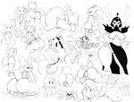  2016 black_and_white cartoon_network digimon foster&#039;s_home_for_imaginary_friends hello_kitty mario_bros monochrome nintendo sanrio simple_background sketch sonic_(series) sssonic2 undertale video_games wander_over_yonder white_background 
