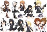  &gt;_&lt; :3 =_= ahoge akatsuki_(kantai_collection) anchor_symbol animal_ears animal_hood apron arm_up arms_up bag bare_shoulders bauxite bike_shorts black_hair blonde_hair blush boots brown_eyes brown_hair bullet cat cat_hood chibi closed_eyes cowering crescent crescent_hair_ornament crescent_moon_pin dog_ears dog_tail drum_(container) dual_wielding eyebrows eyebrows_visible_through_hair folded_ponytail fumizuki_(kantai_collection) glasses hachimaki hair_ornament hairclip hand_in_pocket hand_on_hip hands_on_hips hat hatsushimo_(kantai_collection) head_scarf headband highres holding hood ikazuchi_(kantai_collection) inazuma_(kantai_collection) jacket kantai_collection kemonomimi_mode kikuzuki_(kantai_collection) loafers long_hair long_sleeves low_ponytail low_twintails machinery mikazuki_(kantai_collection) mochizuki_(kantai_collection) multiple_girls navel neckerchief one_eye_closed panties_under_bike_shorts pantyhose ponytail red-framed_eyewear red_eyes satsuki_(kantai_collection) school_uniform serafuku shoes shoulder_bag sleeping sleeves_pushed_up smile steel tail trembling twintails white_cat yamato_tachibana yellow_eyes 