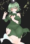  bad_id bad_twitter_id bangs belly black_background blood bloody_nose breasts cleavage commentary_request curvy cuts defeat dress electricity eyebrows facial_scar ghost_tail gishiko_(kog_0130) green_dress green_eyes green_hair hair_between_eyes hand_up hat highres injury leg_up legs long_sleeves medium_breasts one_eye_closed puffy_long_sleeves puffy_sleeves scar scar_on_cheek shiny shiny_hair signature simple_background soga_no_tojiko solo tate_eboshi taut_clothes taut_dress thick_eyebrows thick_thighs thighs torn_clothes torn_sleeves touhou turtleneck twitter_username wide_hips 