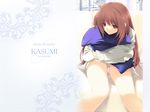  barefoot brown_eyes brown_hair dead_or_alive iizuki_tasuku kasumi_(doa) long_sleeves panties pantyshot pantyshot_(sitting) short_hair simple_background sitting solo underwear white_background white_panties 