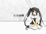  artist_request kooh pangya sitting solo thighhighs twintails wallpaper 