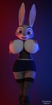  3d_(artwork) anthro big_breasts breasts clothing darkalex digital_media_(artwork) disney judy_hopps nipples pinup pose solo zootopia 