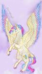  absurd_res cutie_mark dawn22eagle equine fan_character feathered_wings feathers feral fur gradient_feathers gradient_hair hi_res hooves horn horse male mammal my_little_pony pony simple_background smile solo traditional_media_(artwork) winged_unicorn wings yellow_feathers yellow_fur 