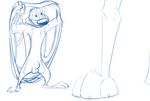  animal_genitalia anthro balls barefoot briefs clothing disney duo faceless_character front_view fully_sheathed holding_object holding_underwear looking_up male mammal meerkat mongoose monochrome sheath size_difference sketch smile standing the_lion_king timon underwear weaselgrease 