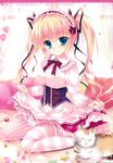  dress mikeou neko pink_chuchu possible_duplicate skirt_lift tagme thighhighs 