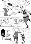  2016 anthro benjamin_clawhauser canine cheetah comic digital_media_(artwork) disney feline female fox fur judy_hopps lagomorph male mammal natsuco_7star nick_wilde rabbit zootopia 