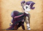  blue_eyes clothed clothing equine eyelashes female feral friendship_is_magic hooves horn mammal my_little_pony ncmares purpe_hair rarity_(mlp) simple_background smile solo standing unicorn 