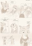  ambiguous_gender anthro baby black_and_white canine clothed clothing comic dialogue disney english_text female fox fur group hi_res judy_hopps lagomorph male mammal monochrome nick_wilde rabbit sprinkah text young zootopia 