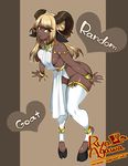  agawa_ryou animal_ears anklet artist_name bare_shoulders belt blonde_hair bracelet breasts dark_skin detached_leggings digitigrade goat_ears goat_girl goat_horns heart hooves horns jewelry large_breasts leaning_forward lips long_hair looking_at_viewer monster_girl necklace original sideboob sidelocks solo standing thighhighs watermark web_address yellow_eyes 