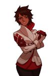  brown_hair candela_(pokemon) dark_skin liyart md5_mismatch pantyhose poke_ball pokemon pokemon_go short_hair smile solo 