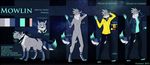  4_toes 5_fingers anthro artic_wolf bandanna black_nose blue_eyes blue_fur blue_hair blue_tail breasts canine cheek_tuft claws clothed clothing countershading ears_back elbow_tufts eyebrows fangs featureless_crotch female feral flemaly fully_clothed fur grey_fur grey_hair hair hair_over_eye hoodie inner_ear_fluff looking_at_viewer looking_away mammal model_sheet mowlin_(flemaly) multicolored_fur multicolored_hair neck_tuft nude open_mouth open_shirt open_smile pants pink_tongue short_hair small_breasts solo standing toes tongue tongue_out tuft two_tone_fur two_tone_hair two_tone_tail waving white_fur white_tail wolf 