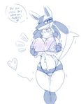  &lt;3 aura big_breasts breasts clothing female gal getting grin growing invalid_tag lucario nintendo pok&eacute;mon sassy swimsuit video_games wide_hips wouhlven 