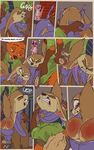  &lt;3 anthro balls blush canine clothed clothing comic digital_media_(artwork) disney fennec finnick fox fuf hi_res lagomorph male mammal mustelid nick_wilde nude otter size_difference spanking text zootopia 