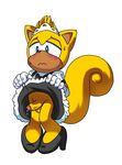  balls blush clothed clothing clothing_lift coolblue crossdressing embarrassed erection flying_squirrel fur hair maid_uniform male mammal penis precum presenting ray_the_flying_squirrel rodent simple_background skirt skirt_lift solo sonic_(series) squirrel standing sweat uniform 