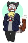  bandage blush cat clothing feline male mammal rustybuckett_(artist) smile solo 