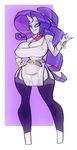  2016 anthro big_breasts bigdad breasts cleavage clothed clothing equine female friendship_is_magic front_horn horn huge_breasts mammal my_little_pony rarity_(mlp) ridged_horn sharp_horn smile solo unicorn 