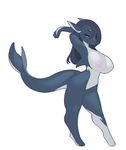  anthro armpits big_breasts breasts female fish huge_breasts kanel marine nude shark simple_background 