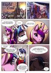  absurd_res blue_eyes blue_hair clothing comic detailed_background english_text equine feathered_wings feathers female feral friendship_is_magic fur guard hair hi_res hooves horn male mammal multicolored_hair my_little_pony mykegreywolf open_mouth pink_eyes pink_fur princess_cadance_(mlp) shining_armor_(mlp) solo standing teeth text two_tone_hair unicorn white_fur winged_unicorn wings 
