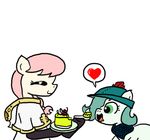  &lt;3 bandanna cake clothing cub duo earth_pony emerald_jewel(colt_quest) equine fan_character feathers female ficficponyfic food hat hope_blossoms(colt_quest) horse male mammal my_little_pony pony robe young 
