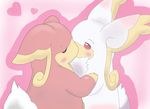  audino blush duo eyes_closed invalid_tag kissing mega_audino mega_evolution nintendo pok&eacute;mon squint video_games のえる(初心者) 