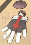  :3 =_= blush bowl brown_hair directional_arrow dra gloves minigirl sleeping solo sukuna_shinmyoumaru tatami touhou 