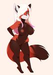  anthro big_breasts breasts female kanel mammal red_panda simple_background wide_hips 
