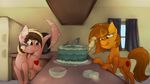  ashee_cakes cake cooking duo equine fan_character food horse mammal marsminer my_little_pony pony venus_spring 
