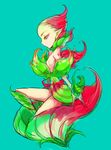  1girl breasts breath_of_fire breath_of_fire_ii error expressionless green_background long_fingers lowres nipples no_nipples notoro plant pointy_ears revealing_clothes simple_background skinny small_breasts solo spar tagme 