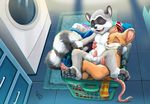  anal anal_penetration anthro balls cub duo eyes_closed laundry laundry_basket male male/male mammal mouse panda_paco pandapaco penetration penis raccoon rodent young 