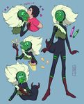  &lt;3 1_eye alien beak black_hair cartoon_network centipeetle chips_(food) crayon crying drooling duo eating eyes_closed female food gem_(species) hair happy human humanoid hwenjing kissing male mammal monstrous_humanoid sad saliva steven_quartz_universe steven_universe tears 