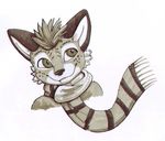  diaminerre feline mammal mammmal monocrome scarf traditional_media_(artwork) 