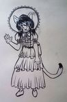  black_hair cat clothing diaminerre doll(character) dress feline hair mammal old_clothing 