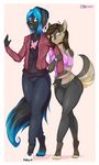  2016 anthro canine clothing cute duo facial_piercing female male mammal mleonheart nose_piercing nose_ring one_eye_closed piercing romantic_couple wink 