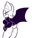  bat_wings bottomless breasts butt clothed clothing female invalid_tag membranous_wings monochrome rouge_the_bat solo sonic_(series) thanu wings 