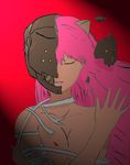  bandages elfen_lied lucy mask pink_hair solo 