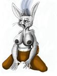  animate_inanimate anthro areola big_breasts breasts cigarette cum czyhyena digital_media_(artwork) female lagomorph mammal nipples nude open_mouth rabbit rascalraccoon smoke smoking 