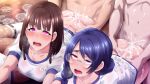  2girls ahegao breasts butcha-u censored cum cum_in_pussy cum_on_ass fucked_silly glasses meikoku_gakuen_taidou_hen multiple_girls 