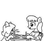  clothing cub earth_pony eating emerald_jewel(colt_quest) equine fan_character female ficficponyfic food hope_blossoms(colt_quest) horse male mammal my_little_pony pony simple_background white_background young 