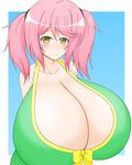  anmaianmai bikini breasts gigantic_breasts philuffy_aingram pink_hair saijaku_muhai_no_bahamut yellow_eyes 