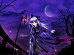  artist_request blue_hair dress highres len long_sleeves melty_blood pointy_ears red_eyes ribbon skirt solo tsukihime wallpaper 